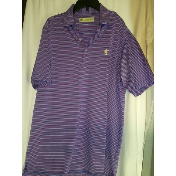 Donald Ross Sportswear Blue and Purple Striped Golf Polo‎ Shirt - Picture 1 of 3